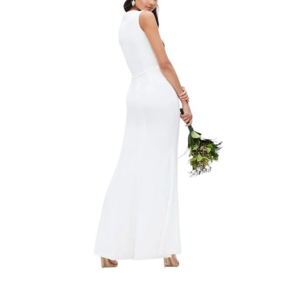 Dress the Population Sleeveless Gown Leg Slit Monroe White Size Small - Picture 3 of 7